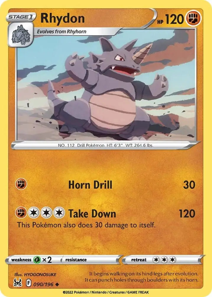 Rhydon (090/196) [Sword & Shield: Lost Origin] - Pokemon Single