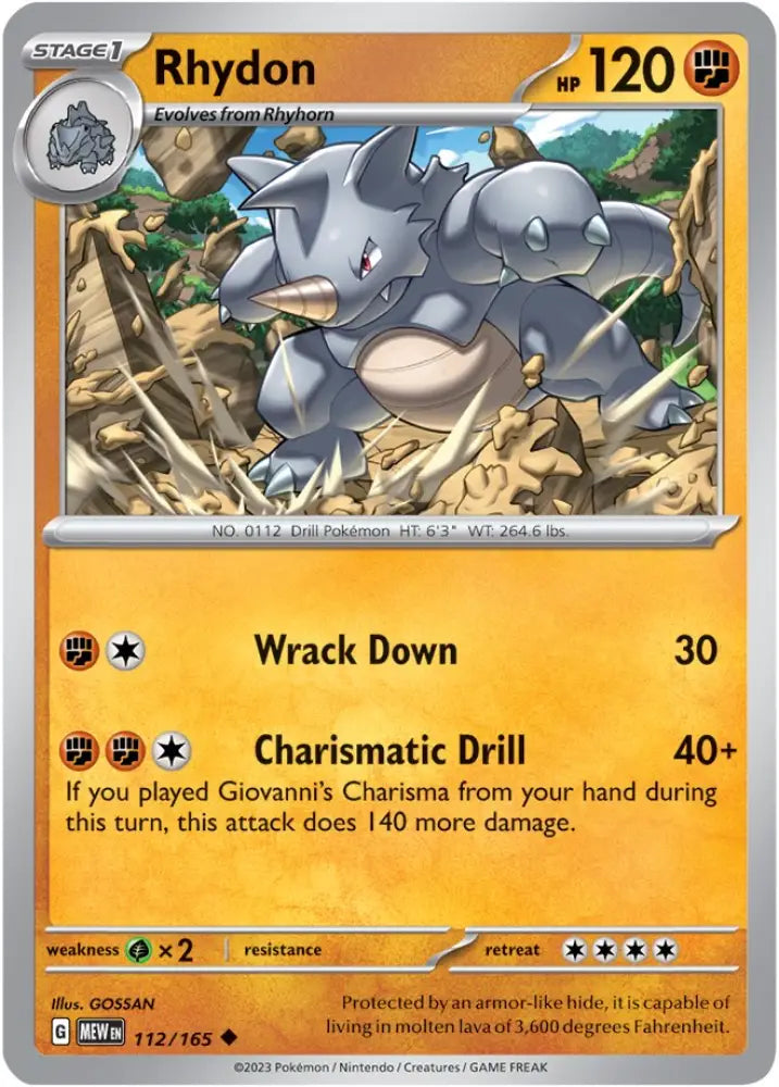 Rhydon (112/165) [Scarlet & Violet 151] - Pokemon Single