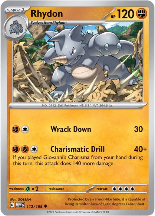 Rhydon (112/165) [Scarlet & Violet 151] - Pokemon Single