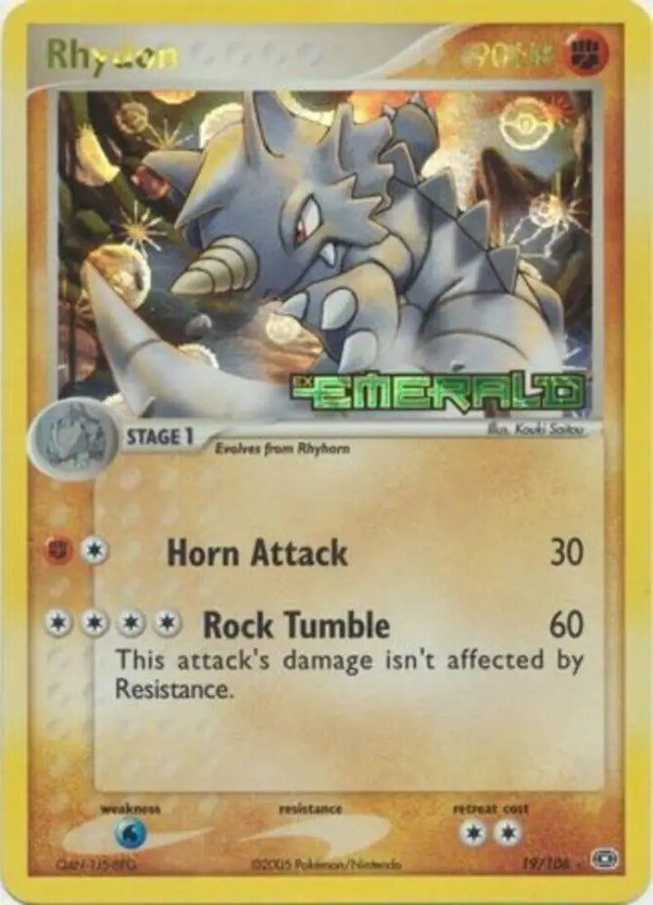 Rhydon (19/106) (Stamped) [EX: Emerald] - Pokemon Single