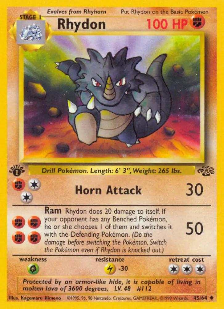 Rhydon (45/64) [Jungle 1st Edition] - Pokemon Single