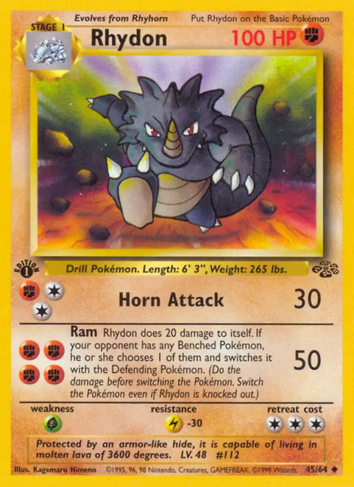 Rhydon (45/64) [Jungle 1st Edition] - Pokemon Single