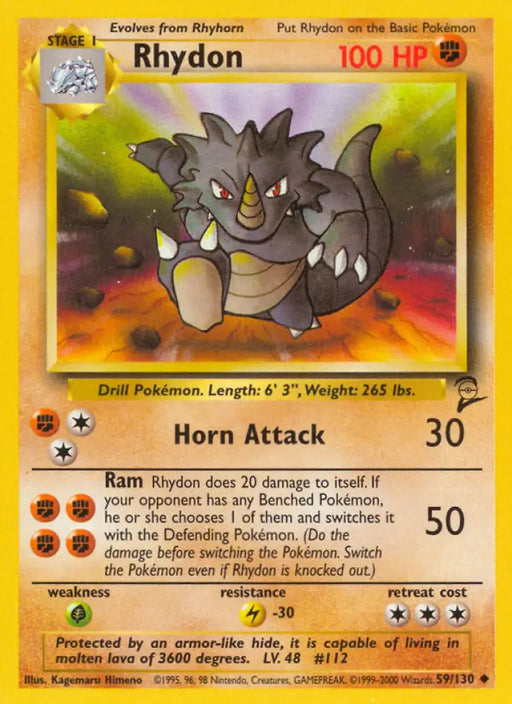 Rhydon (59/130) [Base Set 2] - Pokemon Single