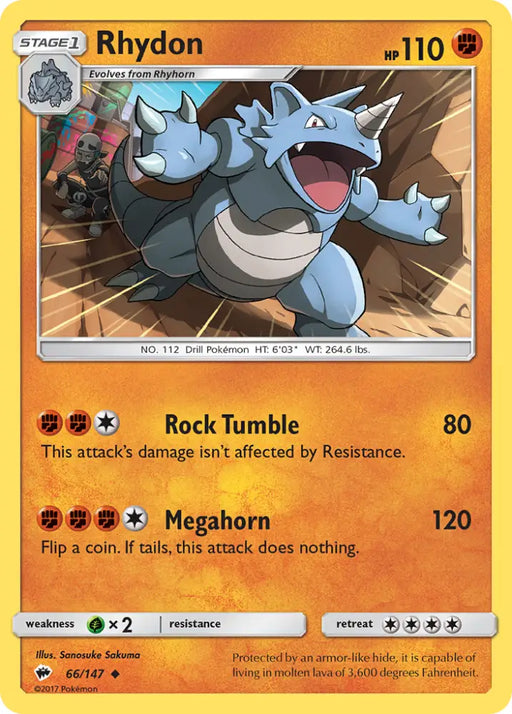 Rhydon (66/147) [Sun & Moon: Burning Shadows] - Pokemon Single