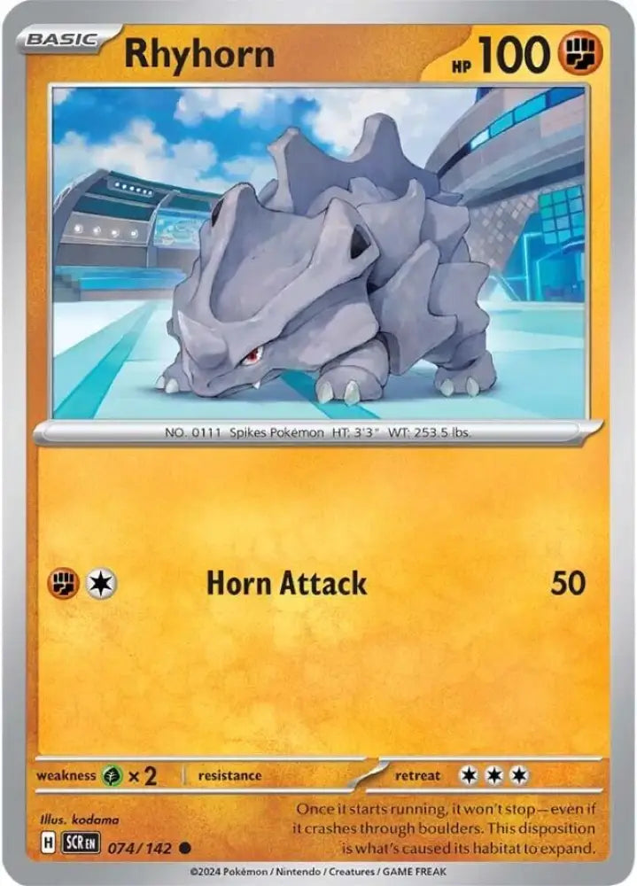 Rhyhorn (074/142) [Scarlet & Violet: Stellar Crown] - Pokemon Single