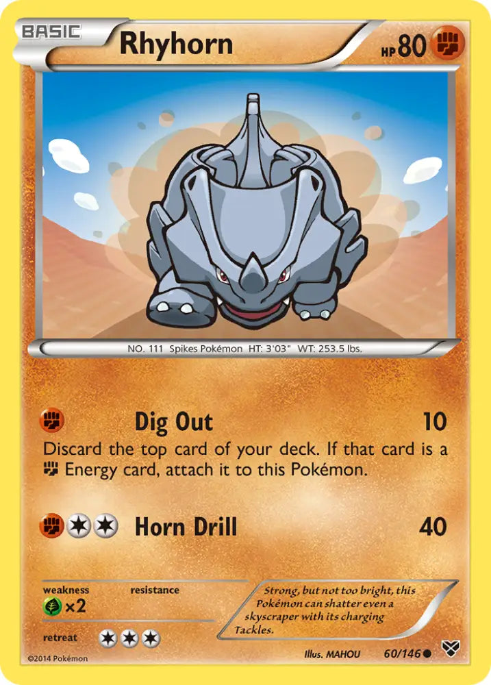 Rhyhorn (60/146) [XY: Base Set] - Pokemon Single