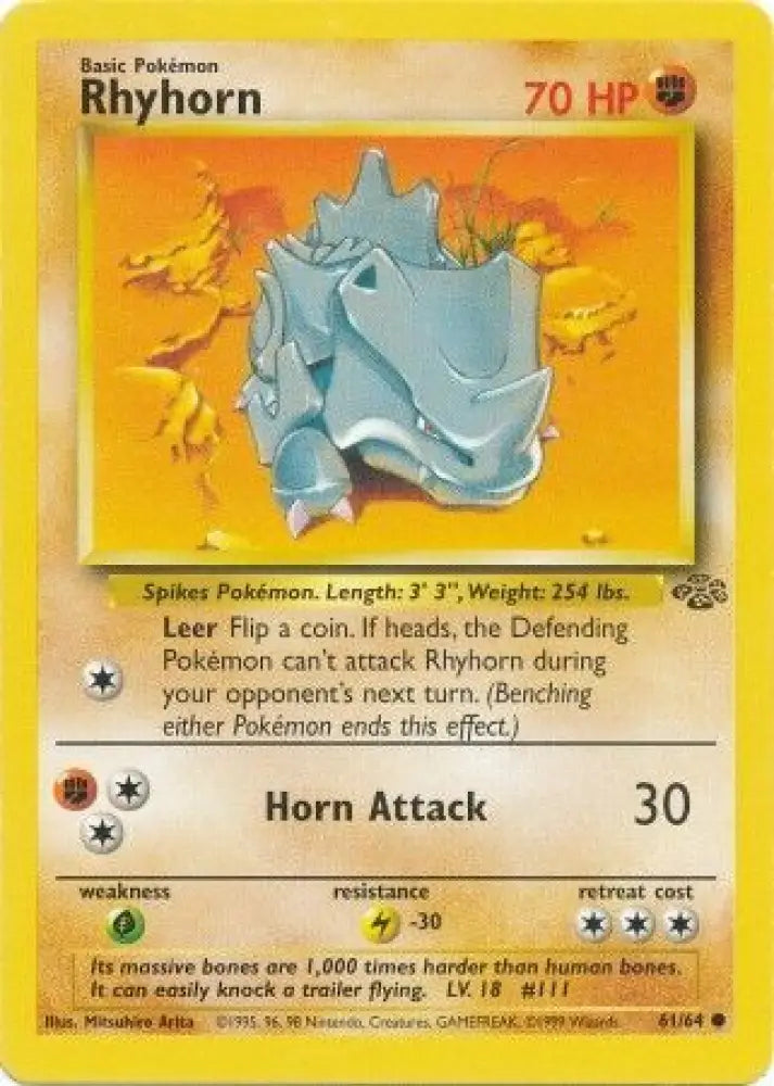 Rhyhorn (61/64) [Jungle Unlimited] - Pokemon Single