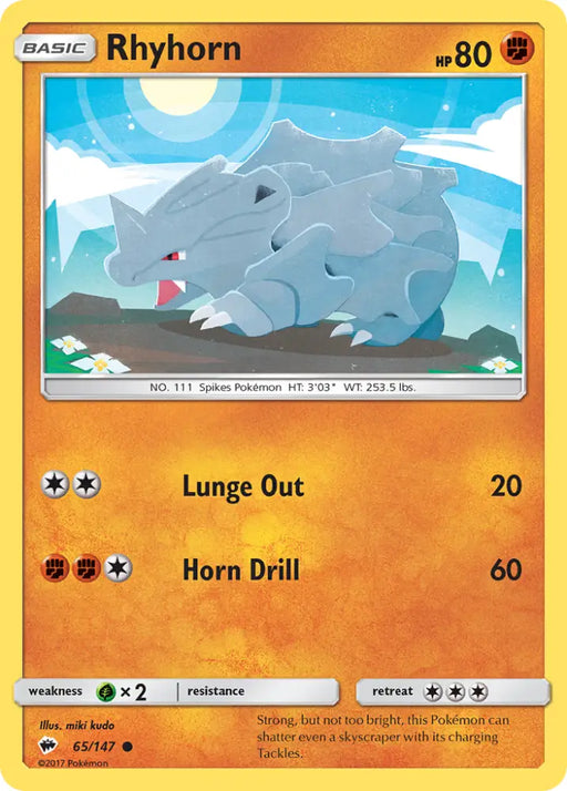 Rhyhorn (65/147) [Sun & Moon: Burning Shadows] - Pokemon Single