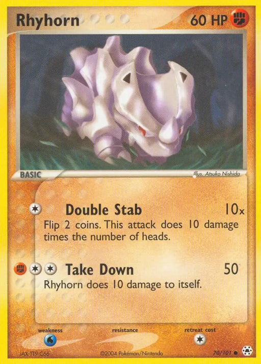 Rhyhorn (70/101) [EX: Hidden Legends] - Pokemon Single
