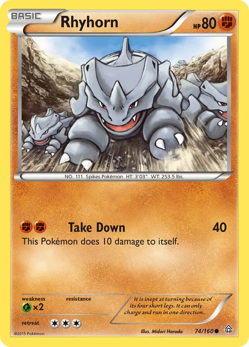 Rhyhorn (74/160) [XY: Primal Clash] - Pokemon Single