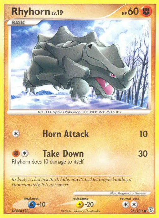 Rhyhorn (95/130) [Diamond & Pearl: Base Set] - Pokemon Single