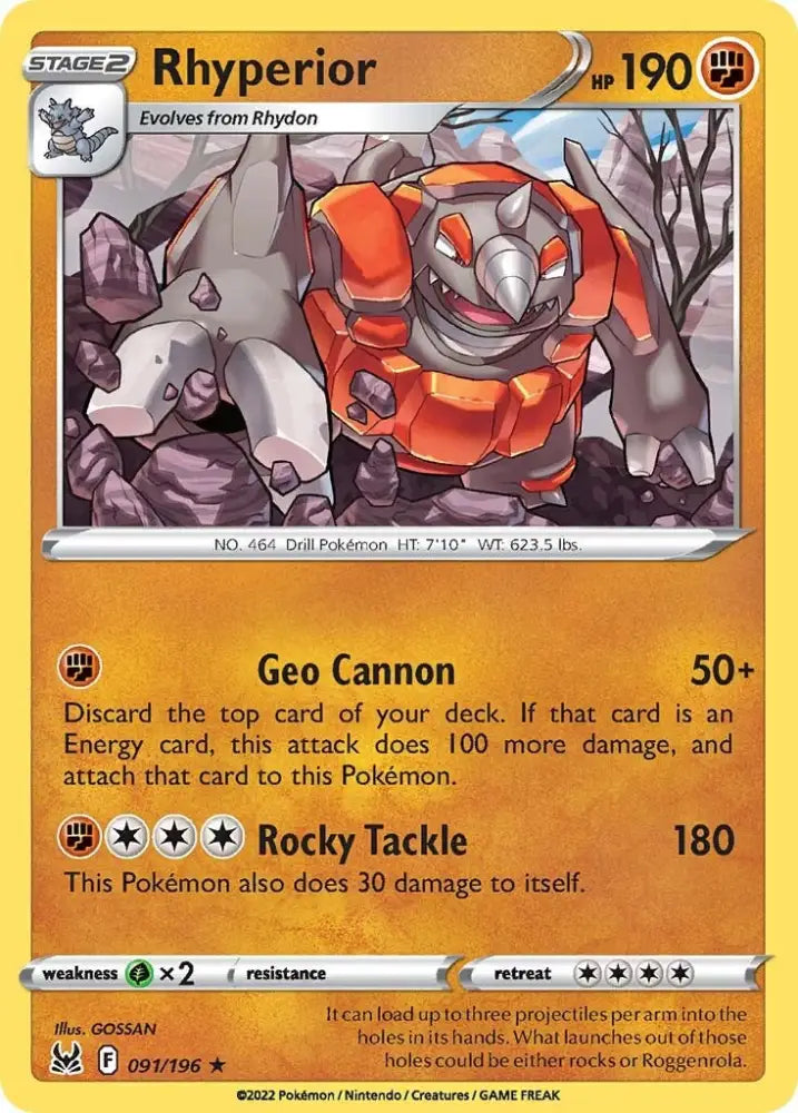 Rhyperior (091/196) [Sword & Shield: Lost Origin] - Pokemon Single