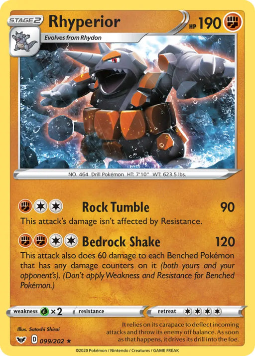 Rhyperior (099/202) [Sword & Shield: Base Set] - Pokemon Single