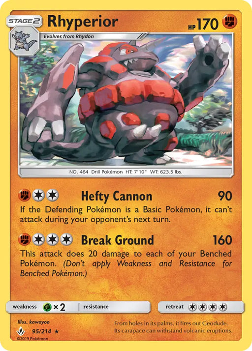 Rhyperior (95/214) [Sun & Moon: Unbroken Bonds] - Pokemon Single