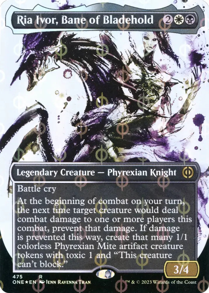 Ria Ivor Bane of Bladehold (Borderless Ichor Step-and-Compleat Foil) [Phyrexia: All Will Be One] - MTG Single