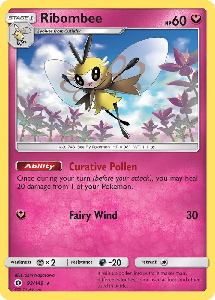 Ribombee (93/149) [Sun & Moon: Base Set] - Pokemon Single