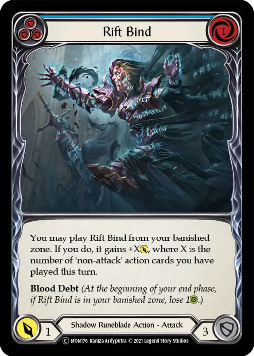 Rift Bind (Blue) [Monarch Unlimited] Unlimited Rainbow Foil - Flesh And Blood Single