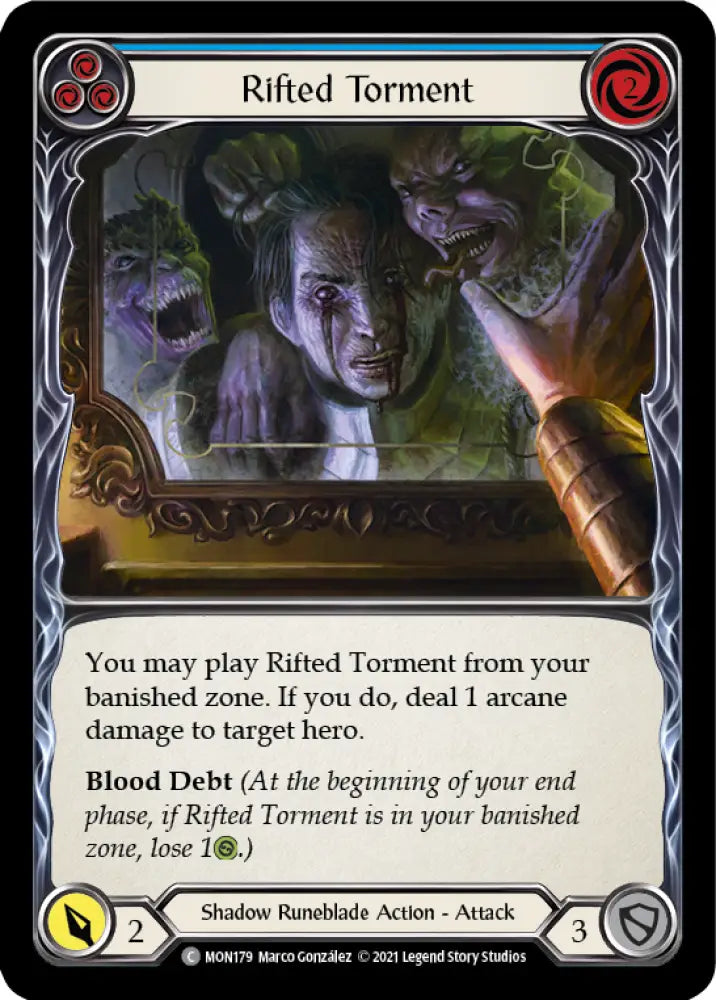 Rifted Torment (Blue) [Monarch 1st Edition] 1st Edition Rainbow Foil - Flesh And Blood Single