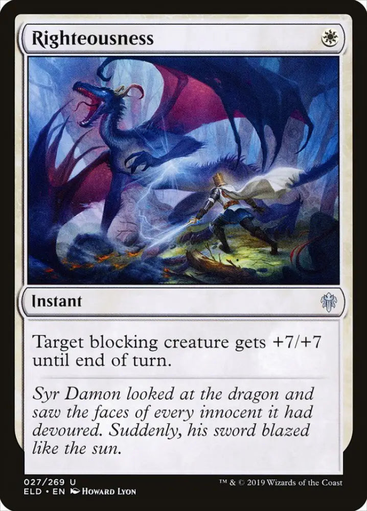 Righteousness [Throne of Eldraine] - MTG Single