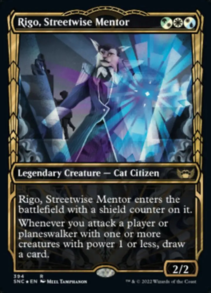 Rigo Streetwise Mentor (Showcase Golden Age Gilded Foil) [Streets of New Capenna] - MTG Single