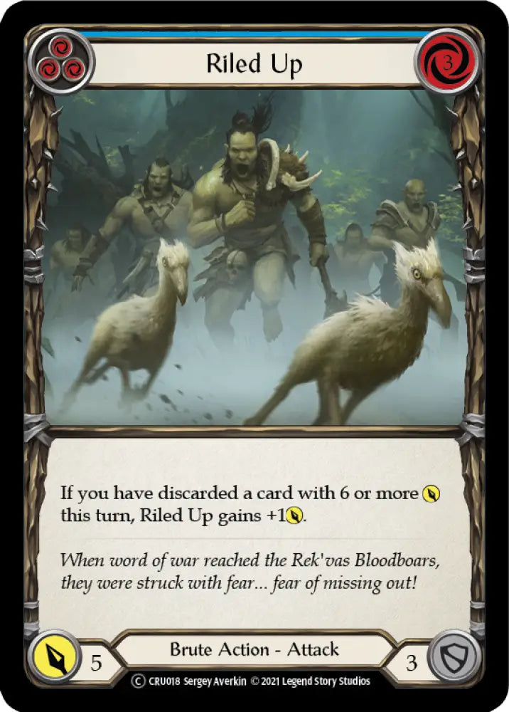 Riled Up (Blue) [Crucible of War Unlimited] Unlimited Rainbow Foil - Flesh And Blood Single