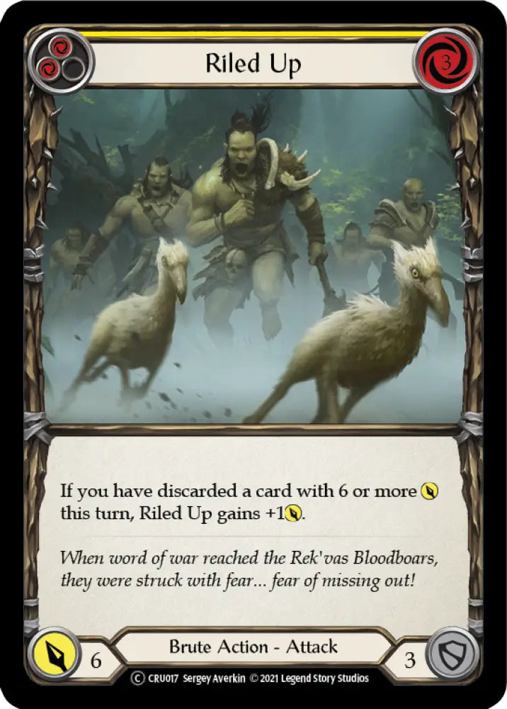 Riled Up (Yellow) [Crucible of War Unlimited] Unlimited Rainbow Foil - Flesh And Blood Single