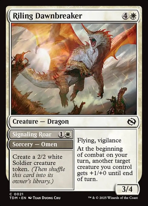 Riling Dawnbreaker // Signaling Roar (21) [Tarkir: Dragonstorm]