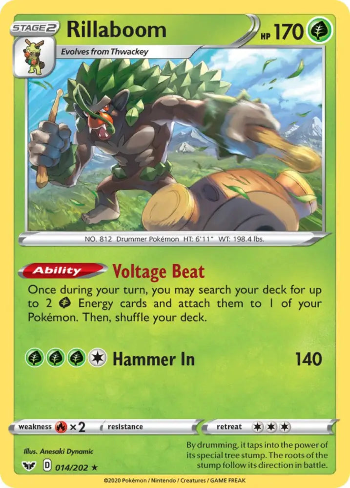 Rillaboom (014/202) (Theme Deck Exclusive) [Sword & Shield: Base Set] - Pokemon Single