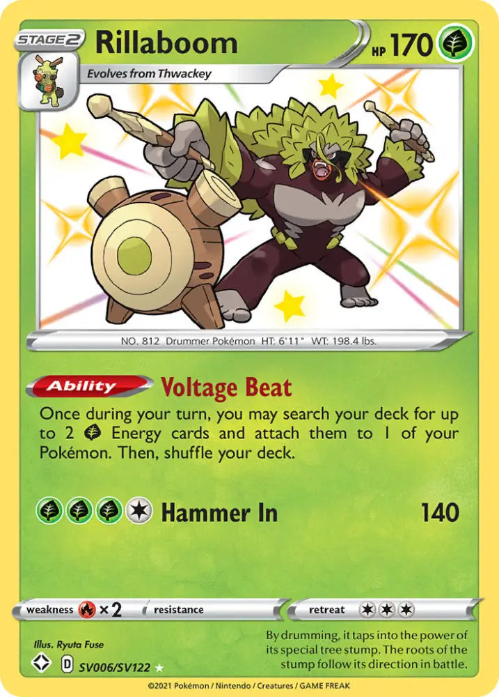 Rillaboom (SV006/SV122) [Sword & Shield: Shining Fates] - Pokemon Single