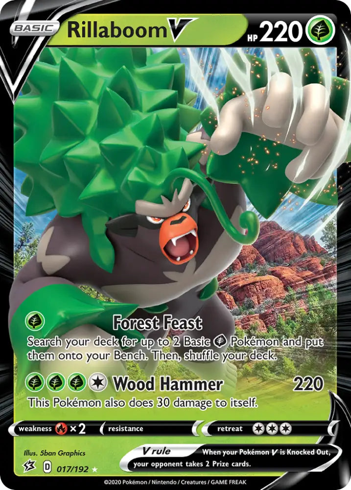 Rillaboom V (017/192) [Sword & Shield: Rebel Clash] - Pokemon Single