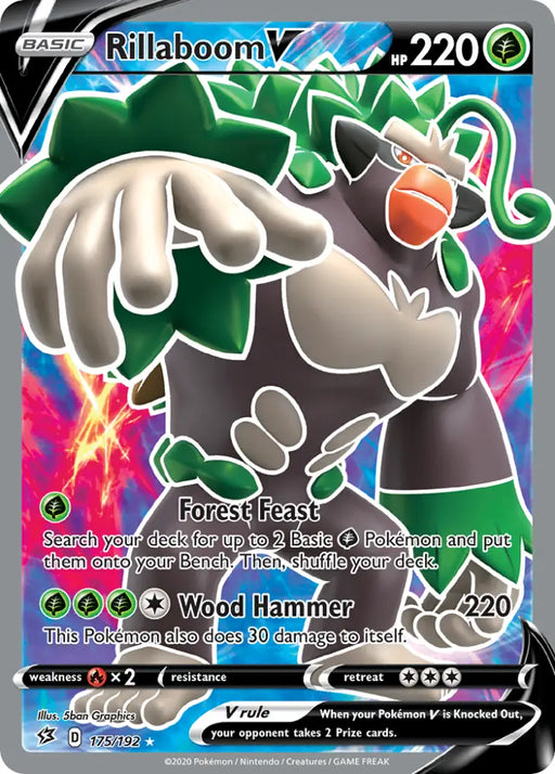 Rillaboom V (175/192) [Sword & Shield: Rebel Clash] - Pokemon Single
