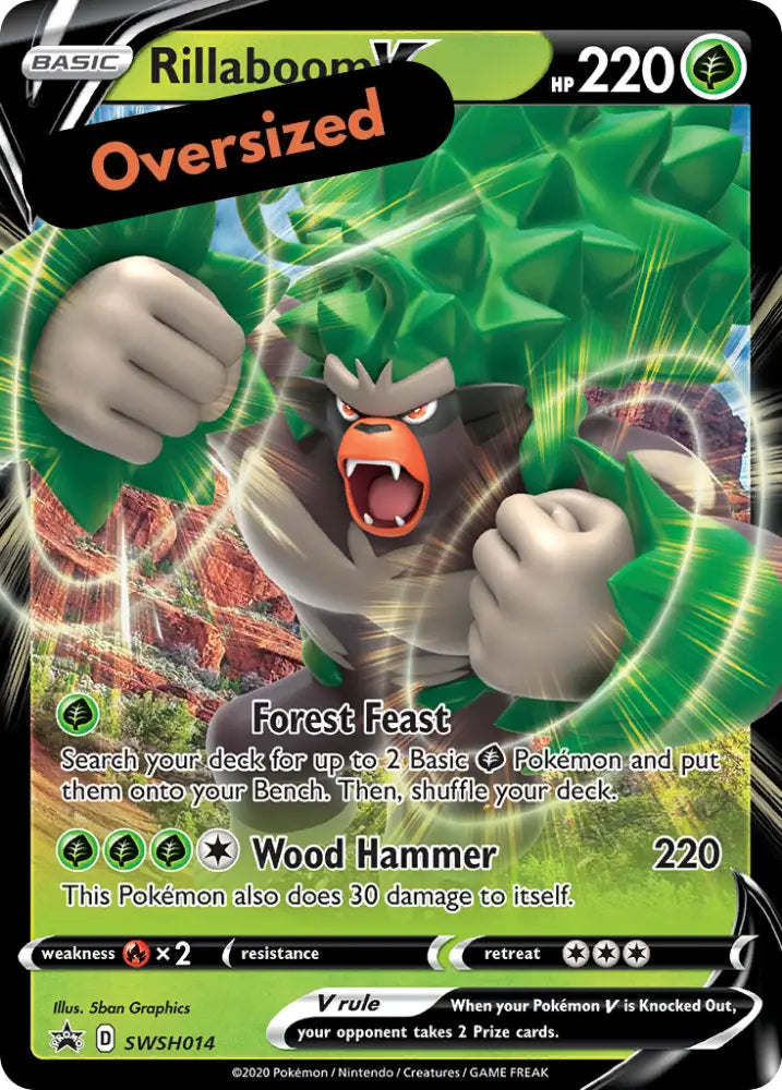 Rillaboom V (SWSH014) (Jumbo Card) [Sword & Shield: Black Star Promos] - Pokemon Single