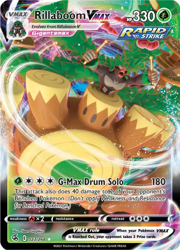 Rillaboom VMAX (023/264) [Sword & Shield: Fusion Strike] - Pokemon Single