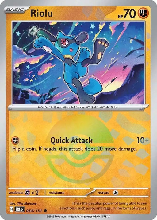 Riolu (050/131) (Poke Ball Pattern) [Scarlet & Violet: Prismatic Evolutions] - Pokemon Single