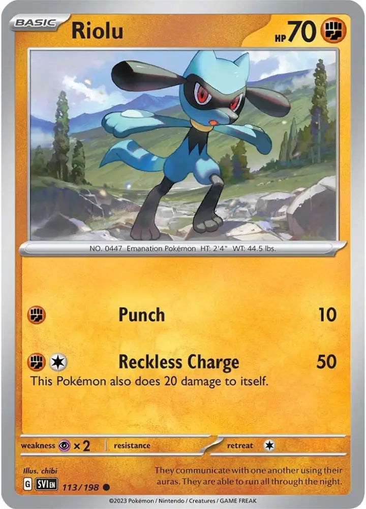 Riolu (113/198) [Scarlet & Violet: Base Set] - Pokemon Single