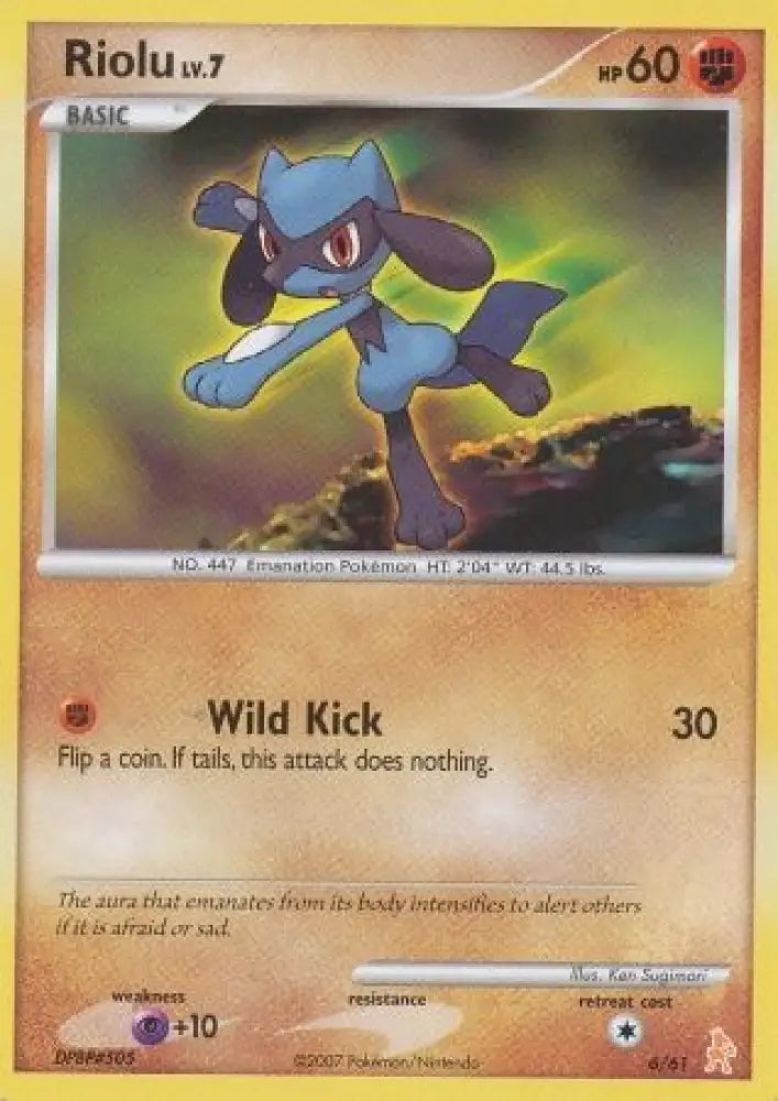 Riolu (6/61) [Diamond & Pearl: Trainer Kit - Lucario] - Pokemon Single