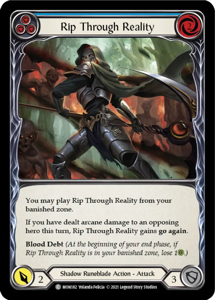 Rip Through Reality (Blue) [Monarch 1st Edition] 1st Edition Rainbow Foil - Flesh And Blood Single