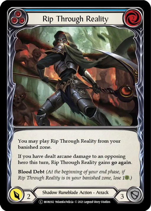 Rip Through Reality (Blue) [Monarch Unlimited] Unlimited Rainbow Foil - Flesh And Blood Single
