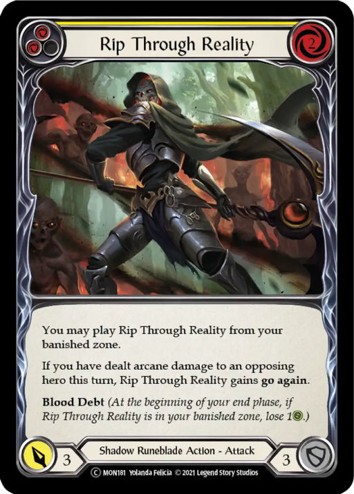 Rip Through Reality (Yellow) [Monarch Unlimited] Unlimited Rainbow Foil - Flesh And Blood Single