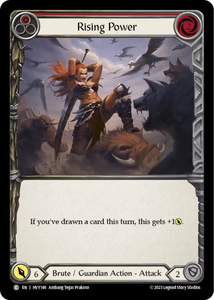 Rising Power (Red) [Heavy Hitters] Rainbow Foil - Flesh And Blood Single