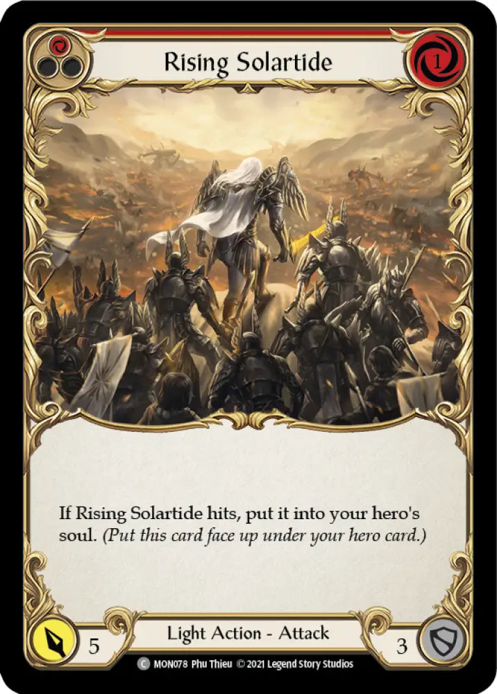 Rising Solartide (Red) [Monarch 1st Edition] 1st Edition Rainbow Foil - Flesh And Blood Single