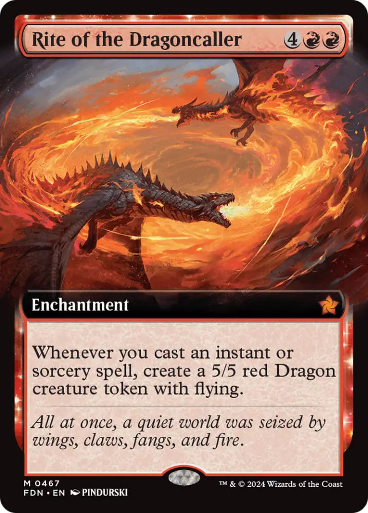 Rite of the Dragoncaller (Extended Art) [Foundations] - MTG Single