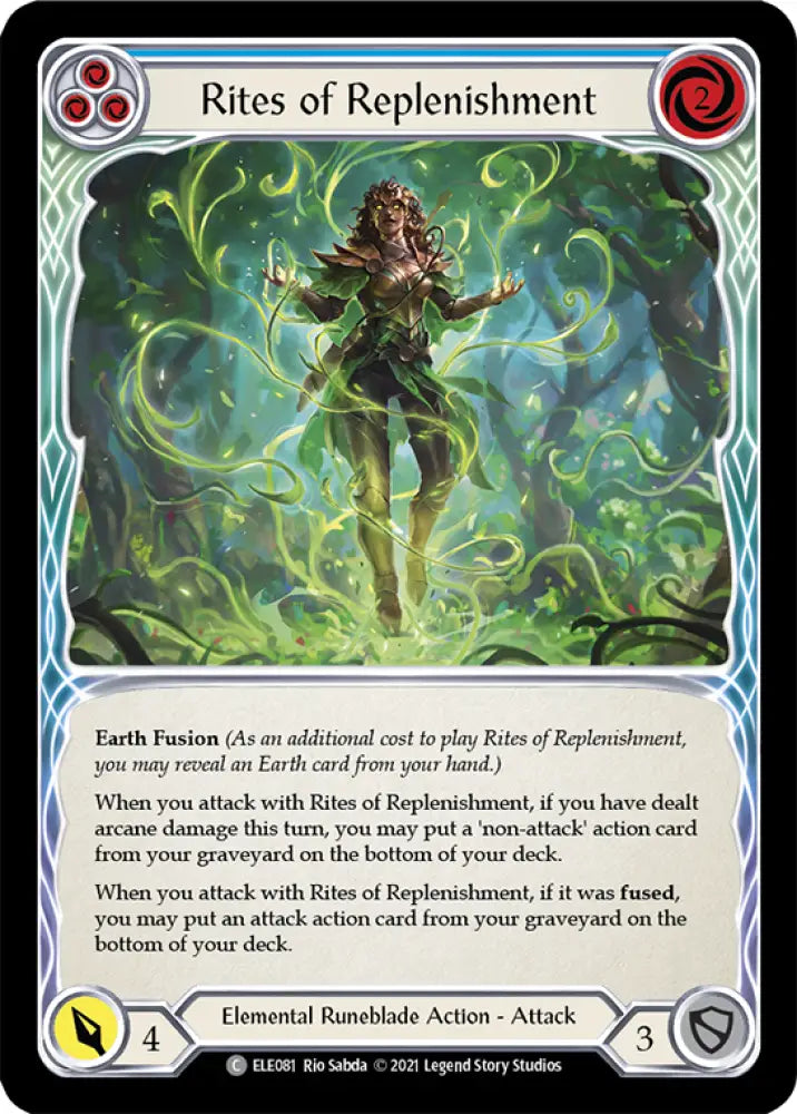 Rites of Replenishment (Blue) [Tales of Aria 1st Edition] 1st Edition Rainbow Foil - Flesh And Blood Single