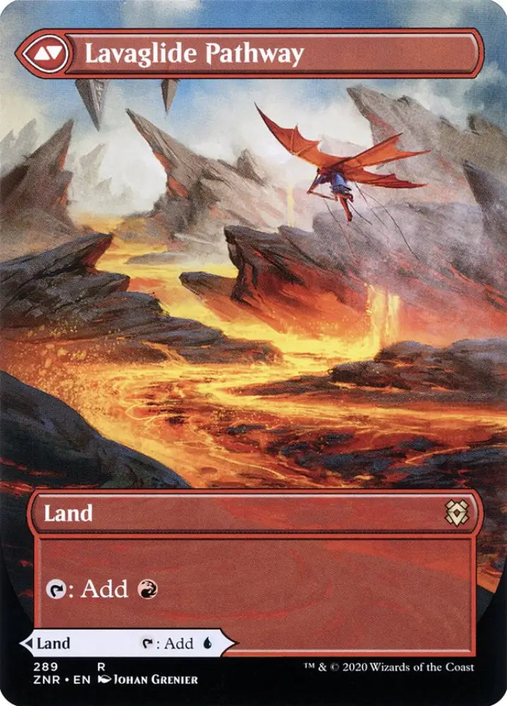 Riverglide Pathway // Lavaglide Pathway (Borderless Alternate Art) [Zendikar Rising] - MTG Single