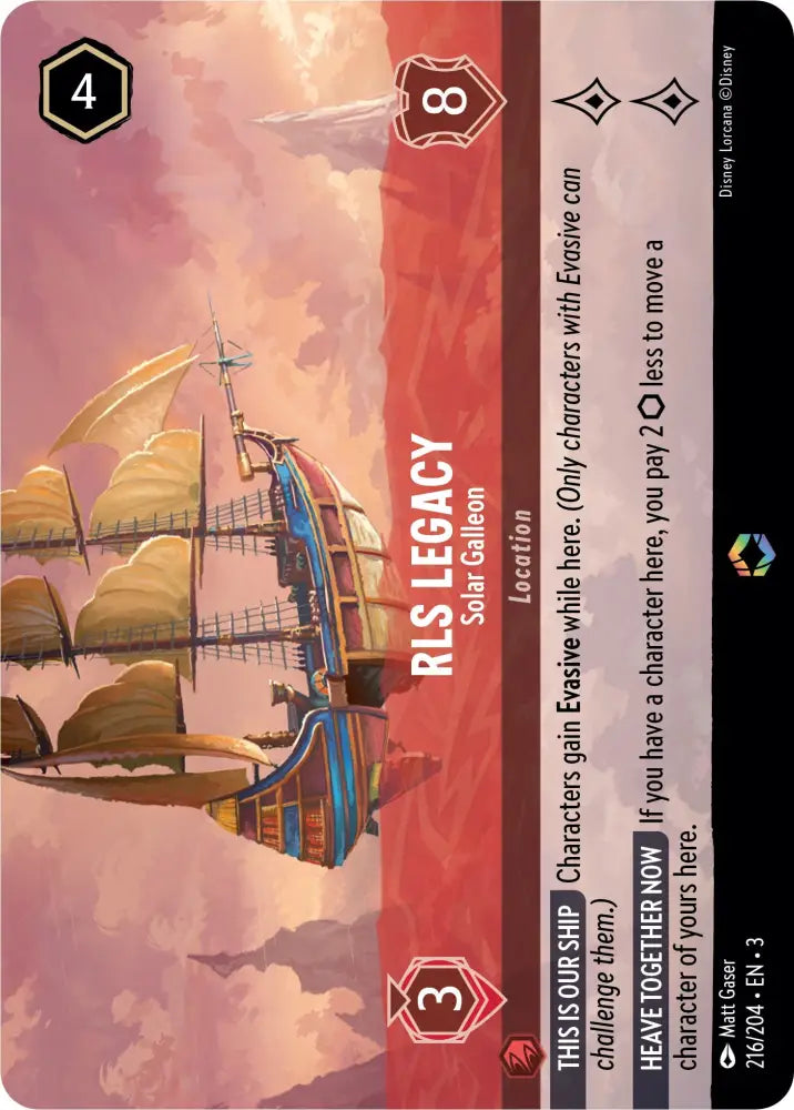 RLS Legacy - Solar Galleon (Alternate Art) (216/204) [Into the Inklands] - Lorcana Single
