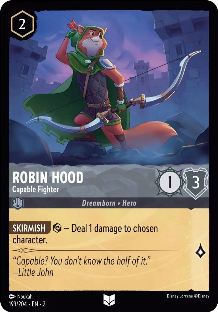 Robin Hood - Capable Fighter (193/204) [Rise of the Floodborn] - Lorcana Single