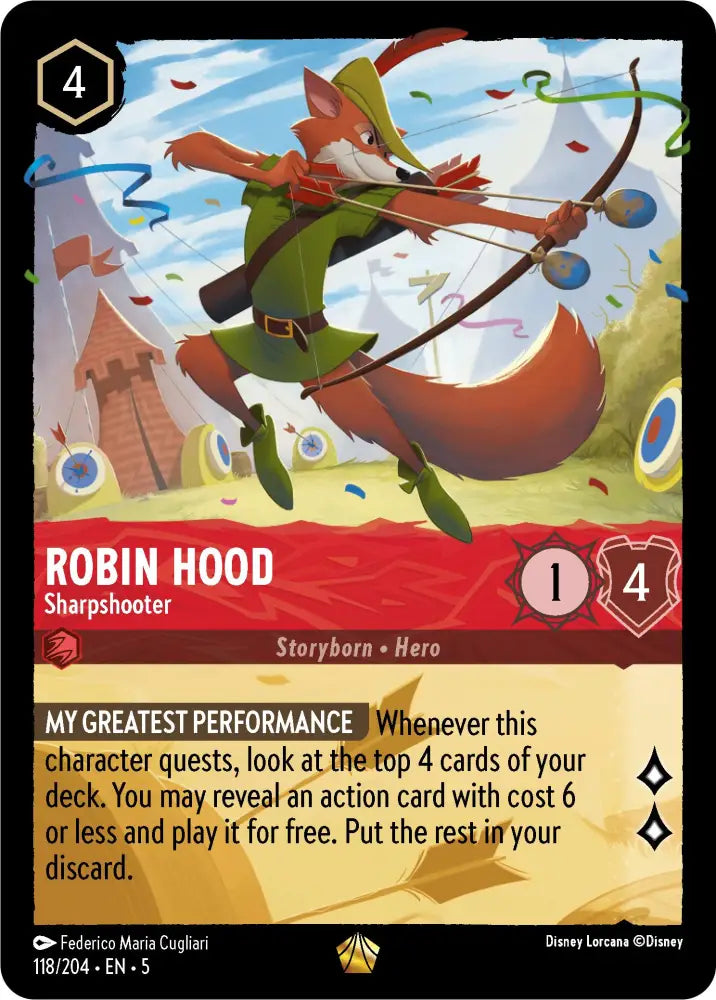 Robin Hood - Sharpshooter (118/204) [Shimmering Skies] - Lorcana Single