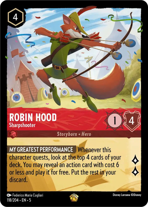 Robin Hood - Sharpshooter (118/204) [Shimmering Skies] - Lorcana Single