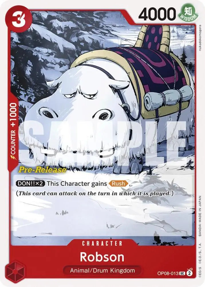 Robson (OP08-013) [Two Legends Pre-Release Cards]