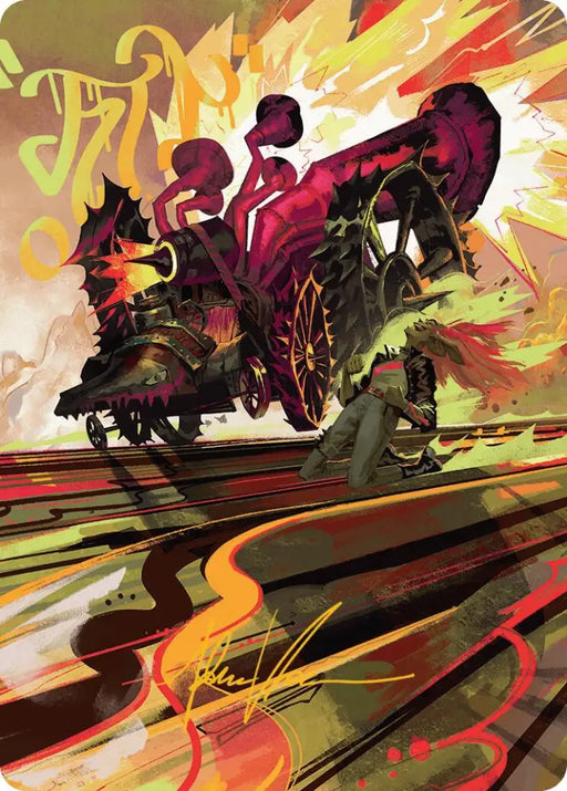 Rocketeer Boostbuggy Art Card (Gold-Stamped Signature) [Aetherdrift Art Series] - MTG Single